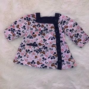 Hanna Andersson Bird Button Top, Size 60cm